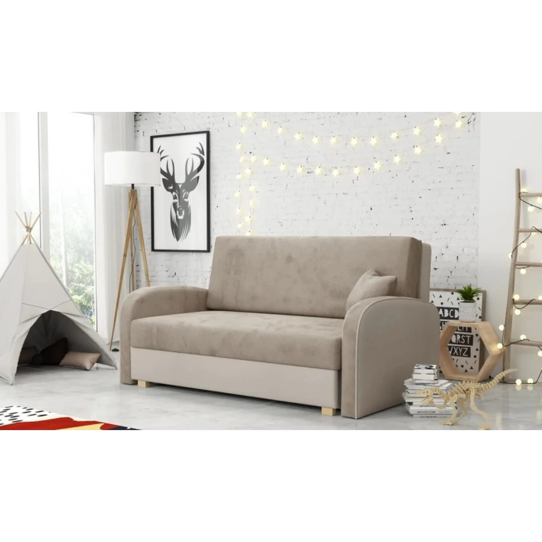 Įvairių spalvų sofos lovos su miegama funkcija