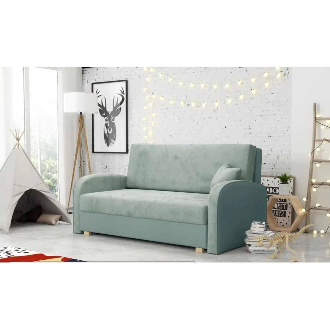 Įvairių spalvų sofos lovos su miegama funkcija