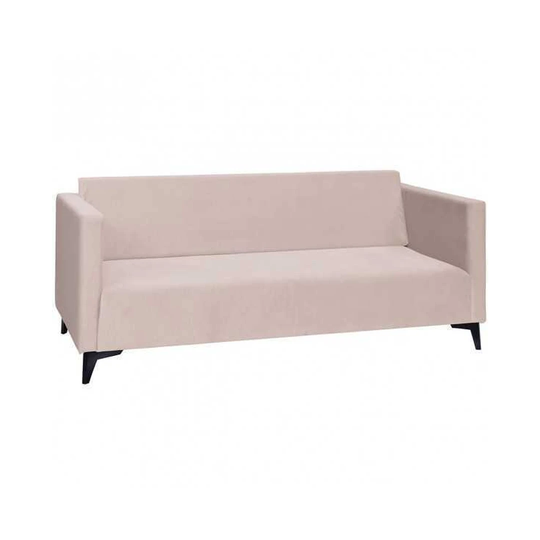 Elegantiška sofos lova su blizgiomis juodomis kojomis