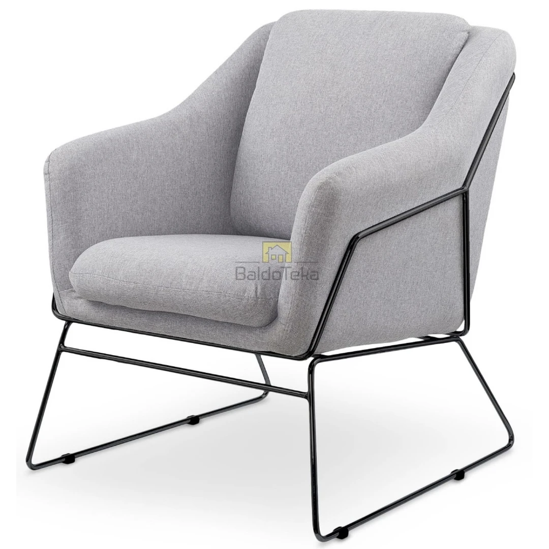 Elegantiški pilki ir juodi kėdės su gobelenu