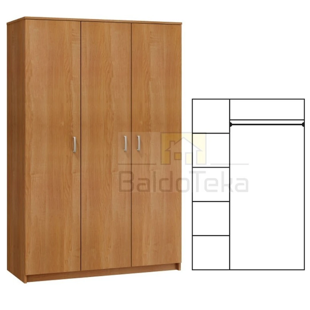 Šviesus ąžuolas sonoma – moderni spinta 120x183x48 cm