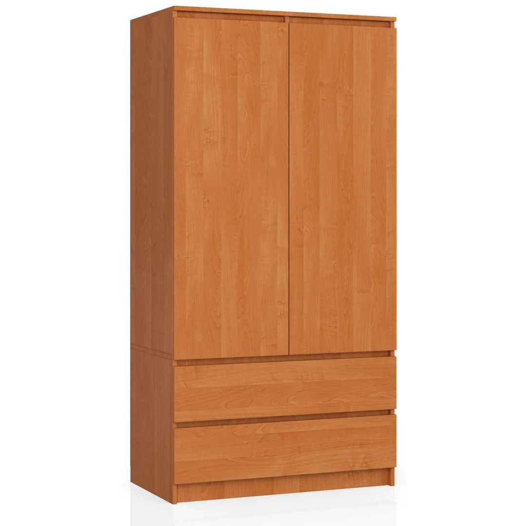 Spinta AKORD S90, 2 durys, 2 stalčiai, rudos spalvos, 90 × 180 × 51 cm - Spintos, spintelės