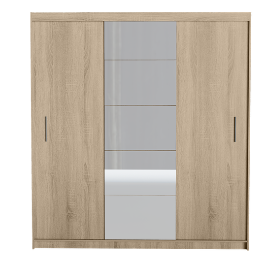 Stumdomų durų spinta su veidrodžiu ir ABS kraštų apdaila