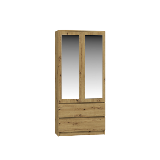 Elegantiška ruda spinta su veidrodžiais ir TIP-ON sistema