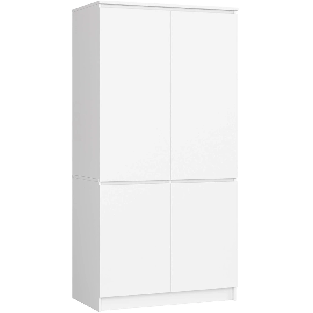 Spinta S90 4D CLP, 4 durų, baltos spalvos, 90 × 180 × 51 cm - Spintos, spintelės