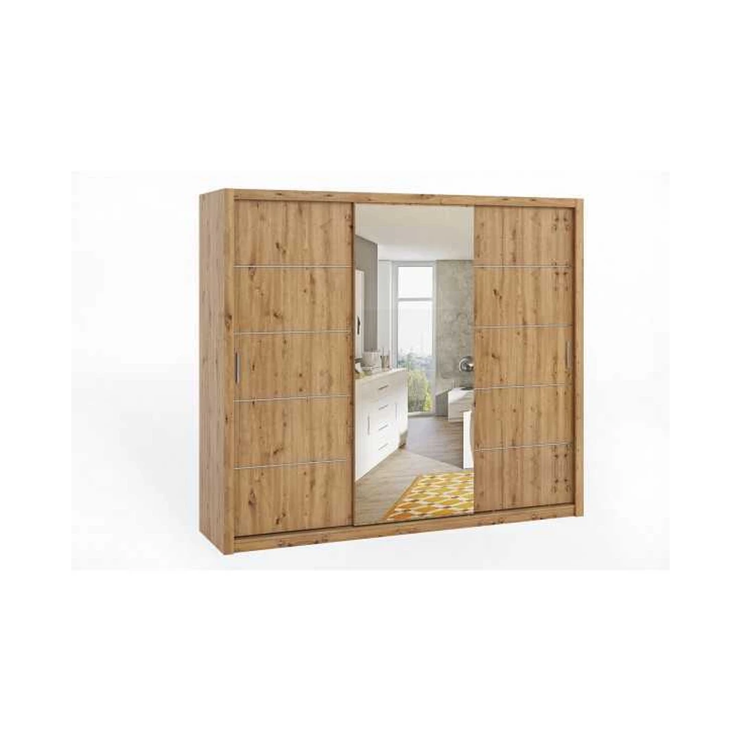 Stilinga spinta su 3 stumdomomis durimis ir veidrodžiu