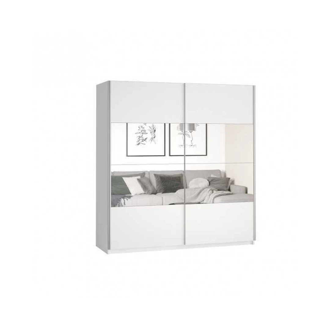 Šiuolaikiška spinta balta su LED apšvietimu