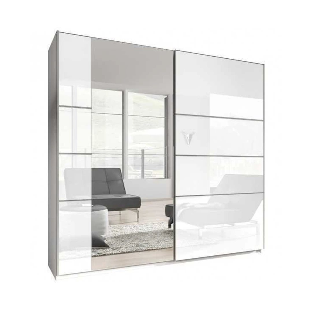 Šiuolaikiškas spintos modelis su stumdomomis durimis ir veidrodžiu