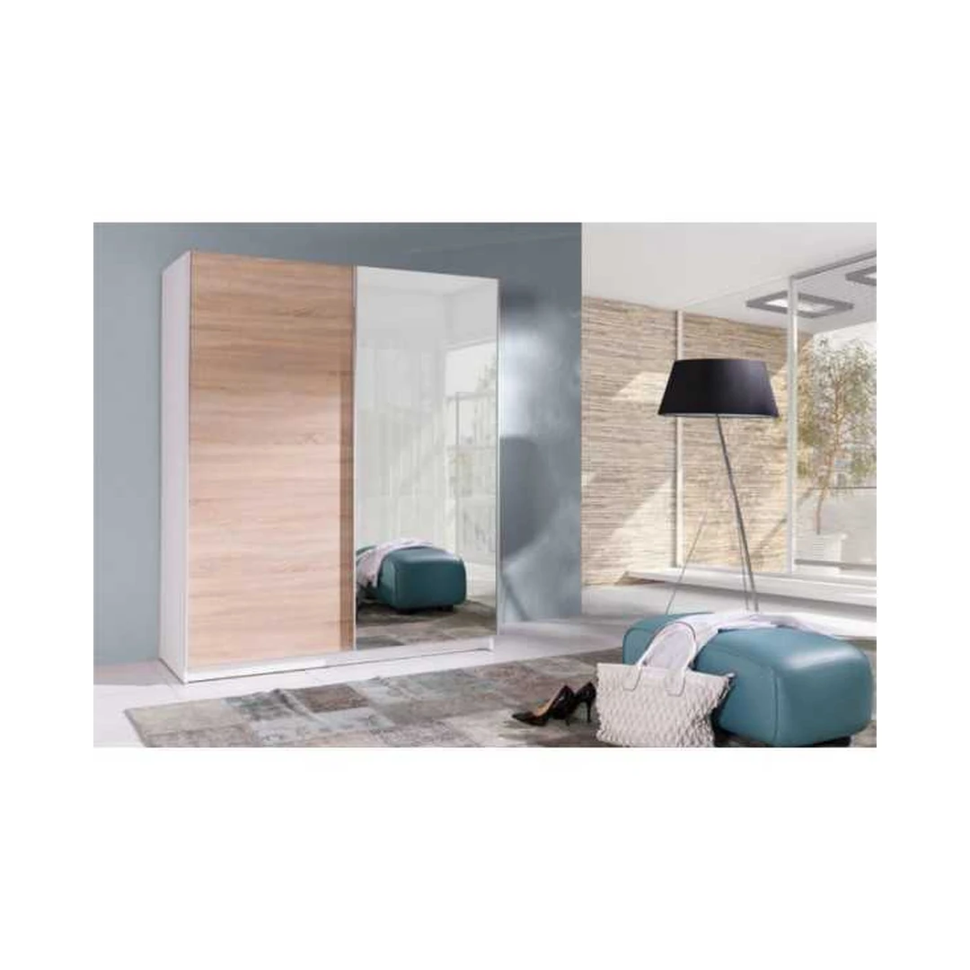 Elegantiška spinta su veidrodžiu ir Sonoma ąžuolo priekiu