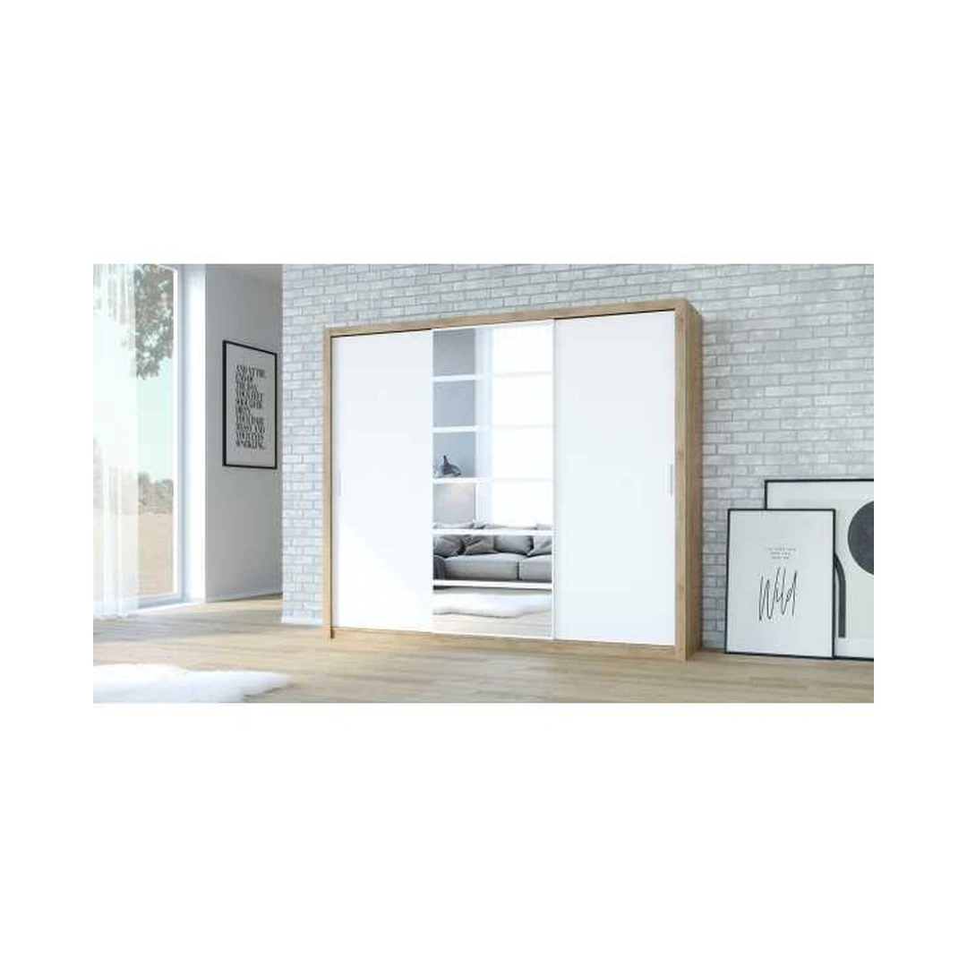 Įspūdingas 250 cm pločio spinta veidrodžiu