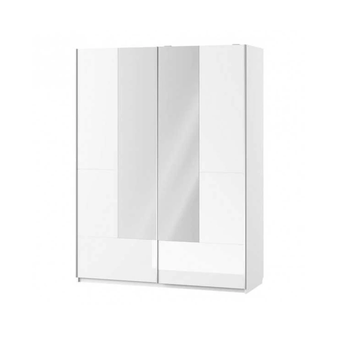 Baldai su atidaromomis durimis, balta matinė/blizgi