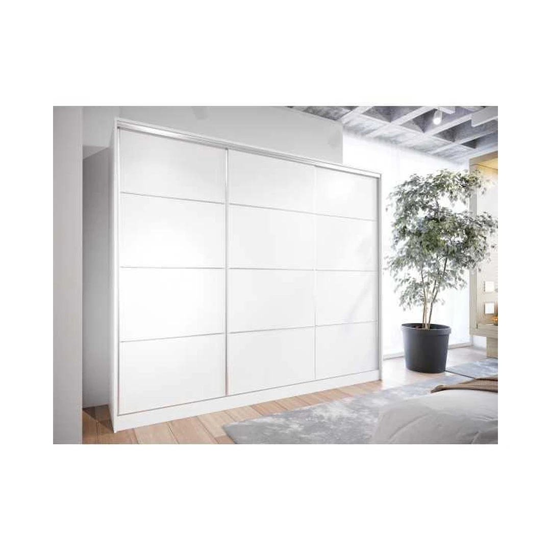 Baldų spinta balta 250x205x60 cm su lentynomis