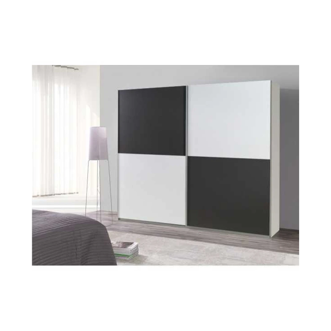 Moderni stumdomų durų spinta su blizgiais priekiais