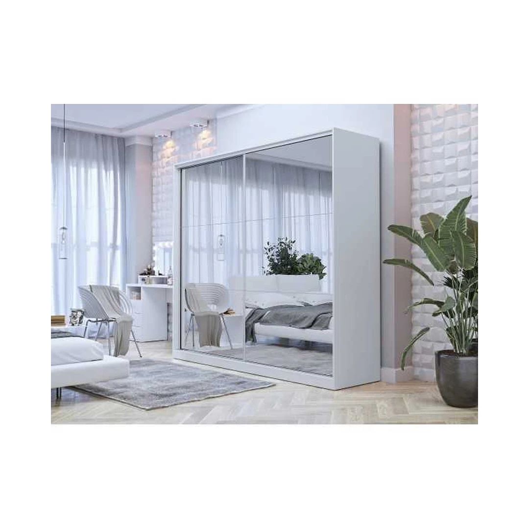 Ergonominė baltos spalvos spinta su LED apšvietimu