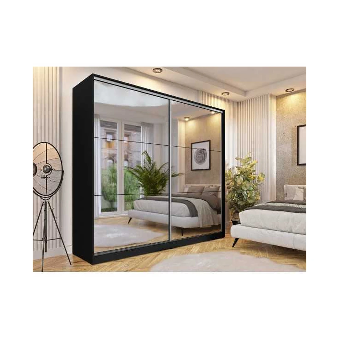 Modernūs juodi spintos su LED apšvietimu