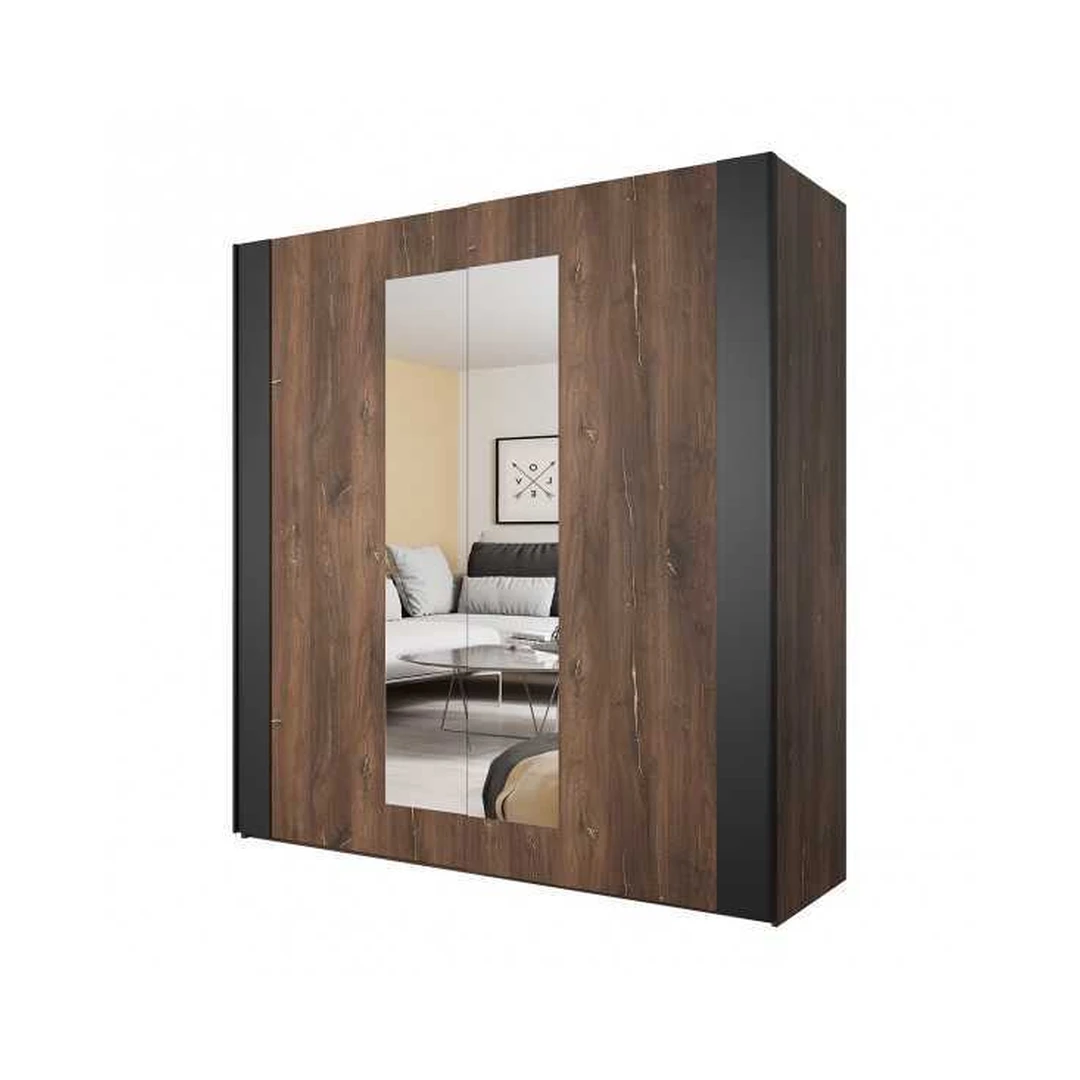 Įspūdingas 200 cm pločio spintos su LED apšvietimu