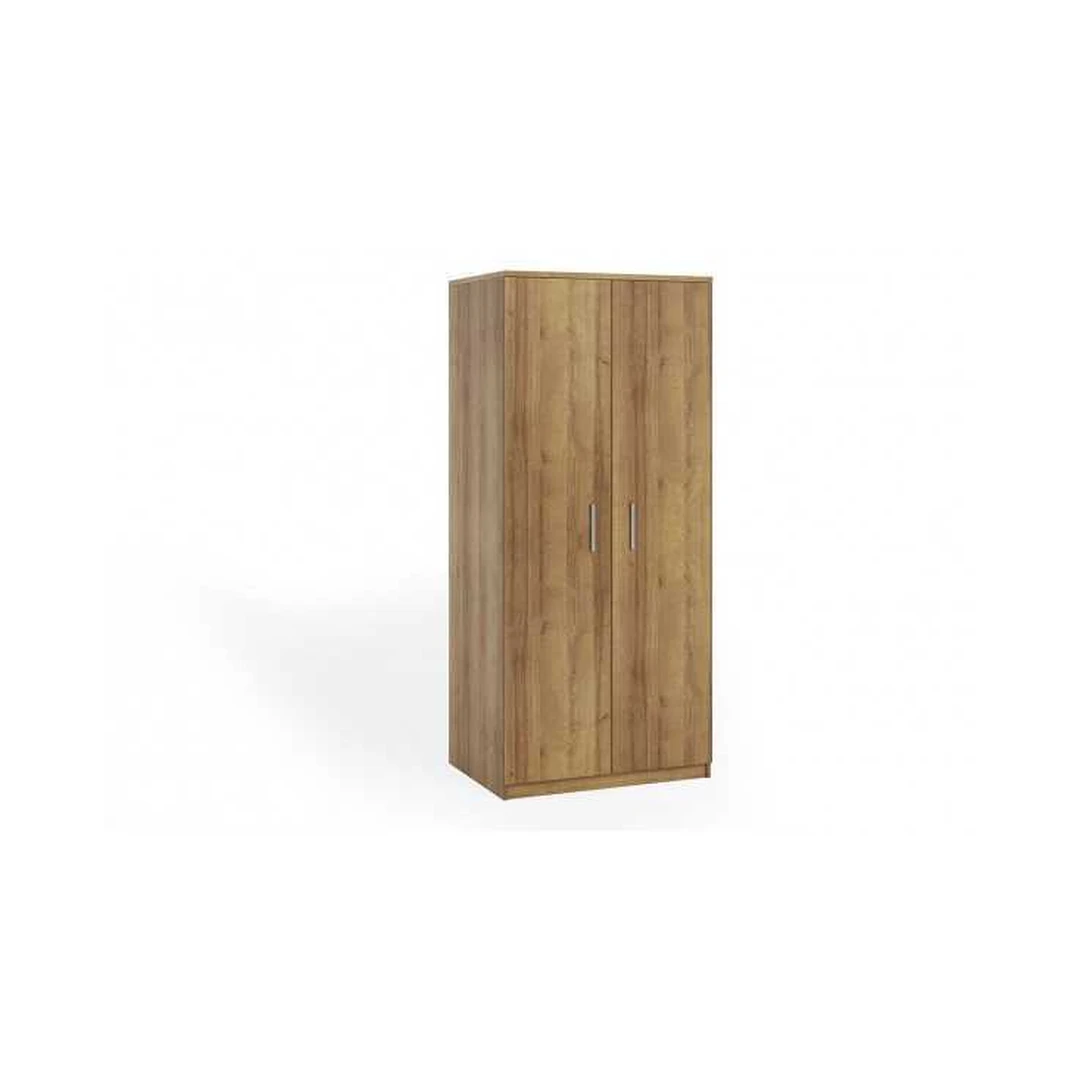 Erdvus spintos sprendimas auksinio ąžuolo spalva su pasukamomis durimis