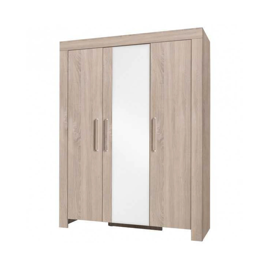 Stilingos spintos su veidrodžiu Sonoma ąžuolo spalva