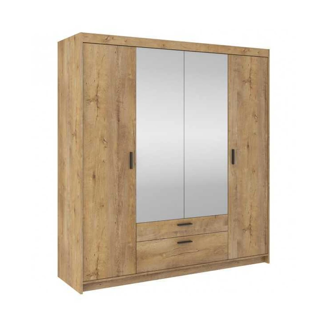 Modernus spintos komplektas su durelėmis ir stalčiais