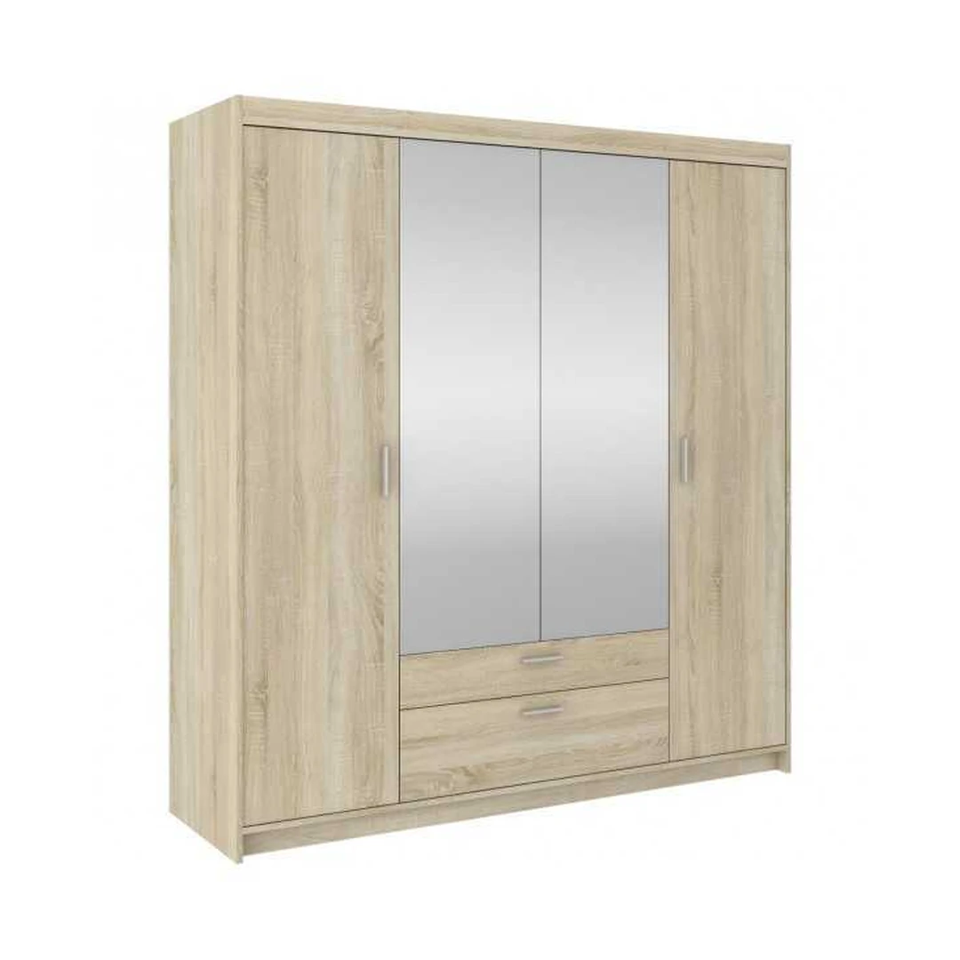 Erdvi drabužinė su 2 lentynomis ir pasukamomis durimis