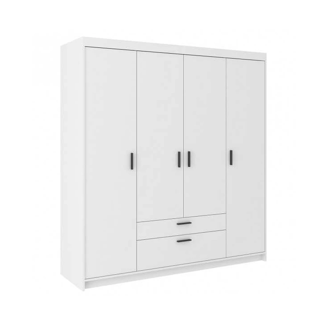 Balta spintelė su durelėmis ir stalčiais