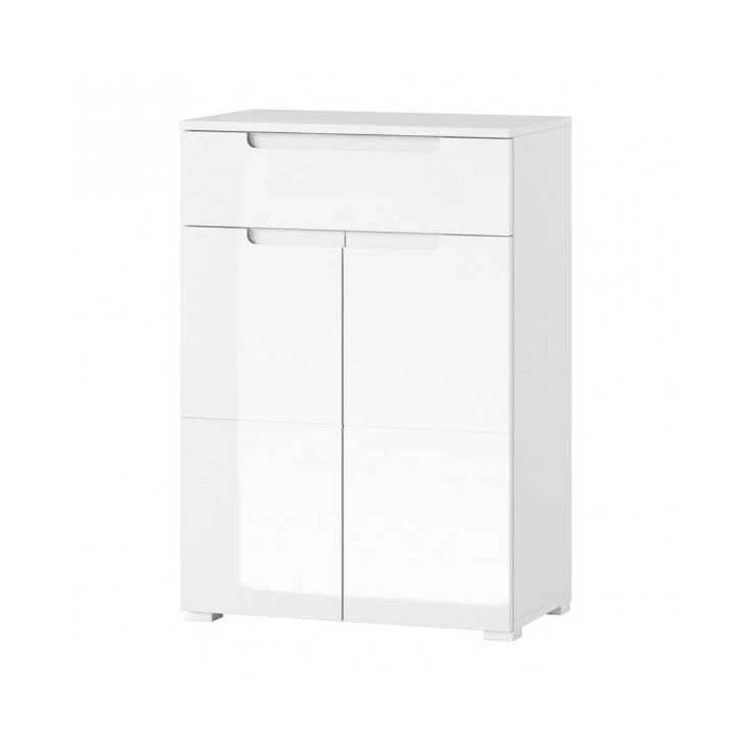 Modernus baltas spintos stalčius su pasukamomis durelėmis