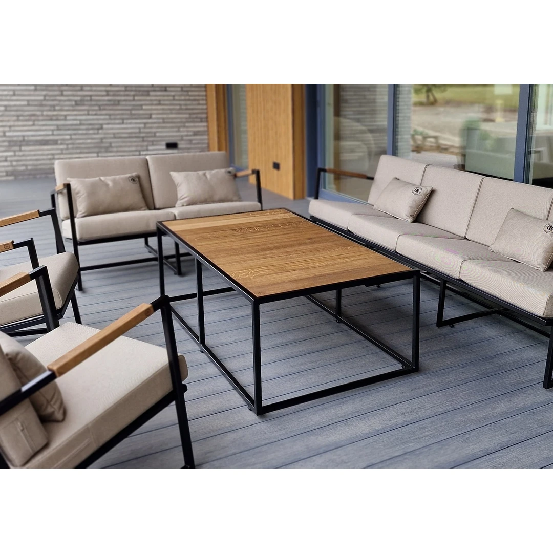 Modernus ąžuolų ir metalo stalas 0,8x1,6m