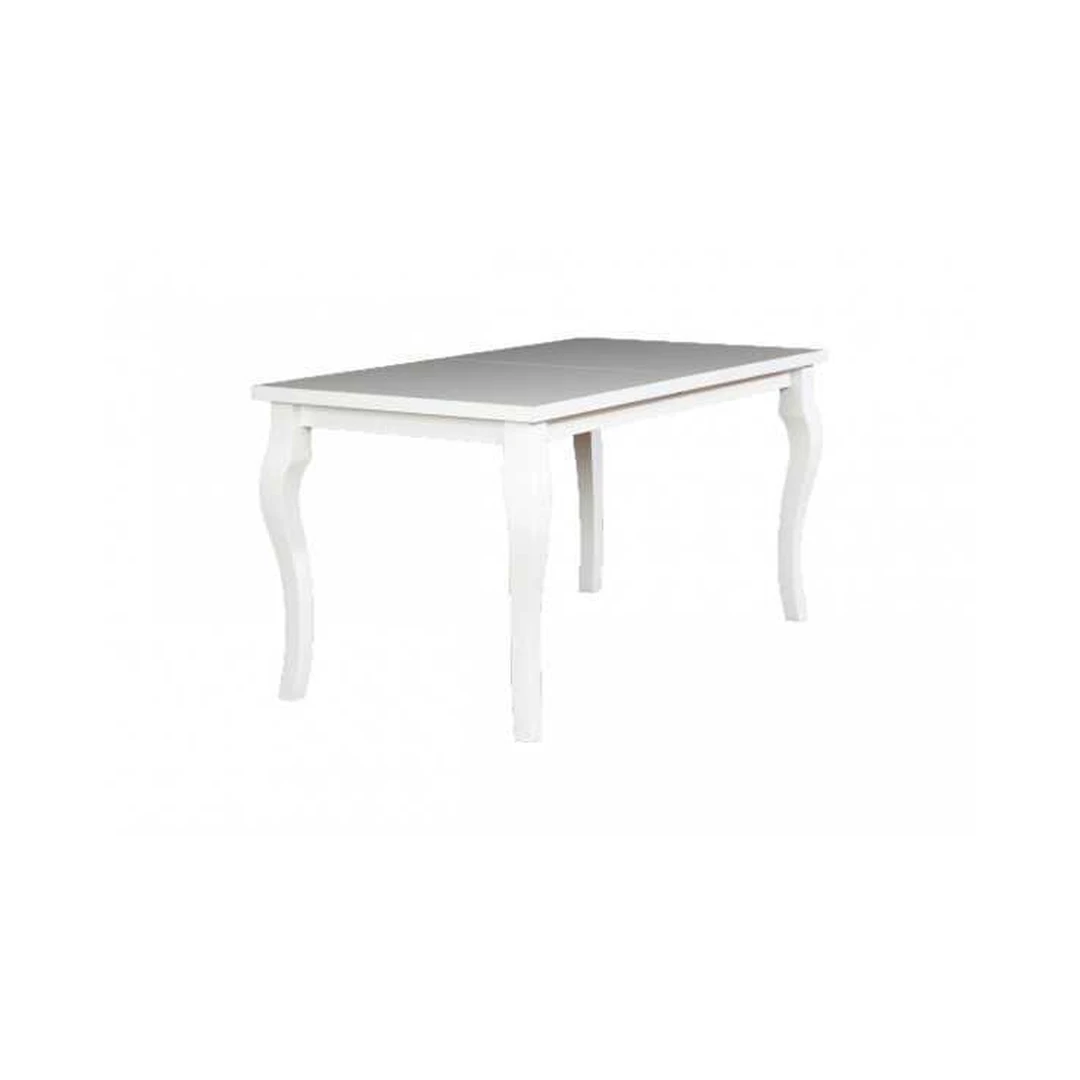 Prašmatnus prailginamas stalas su mediniu stalviršiu ir kojomis