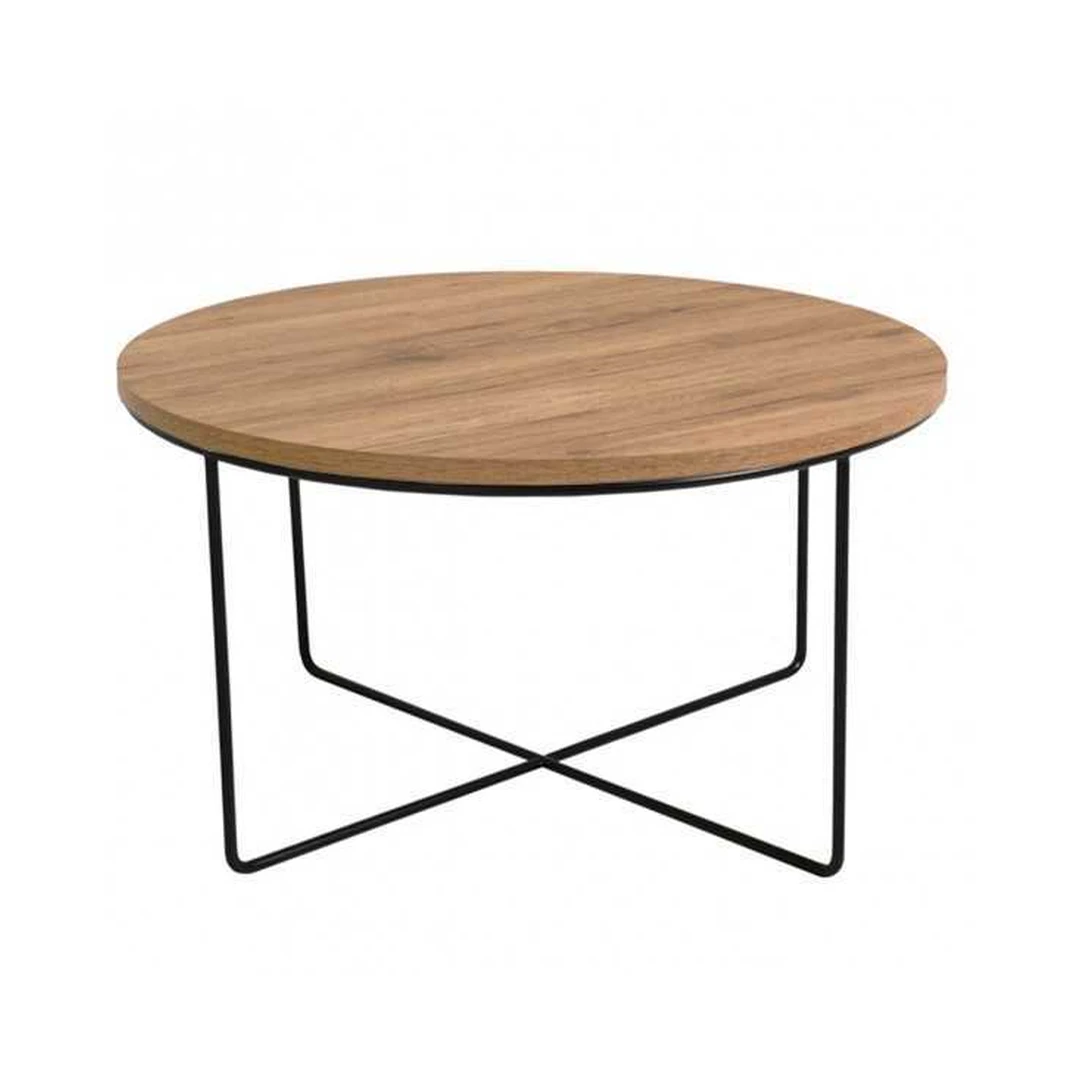 Elegantiškas apvalus stalas su auksinio ąžuolo stalviršiu