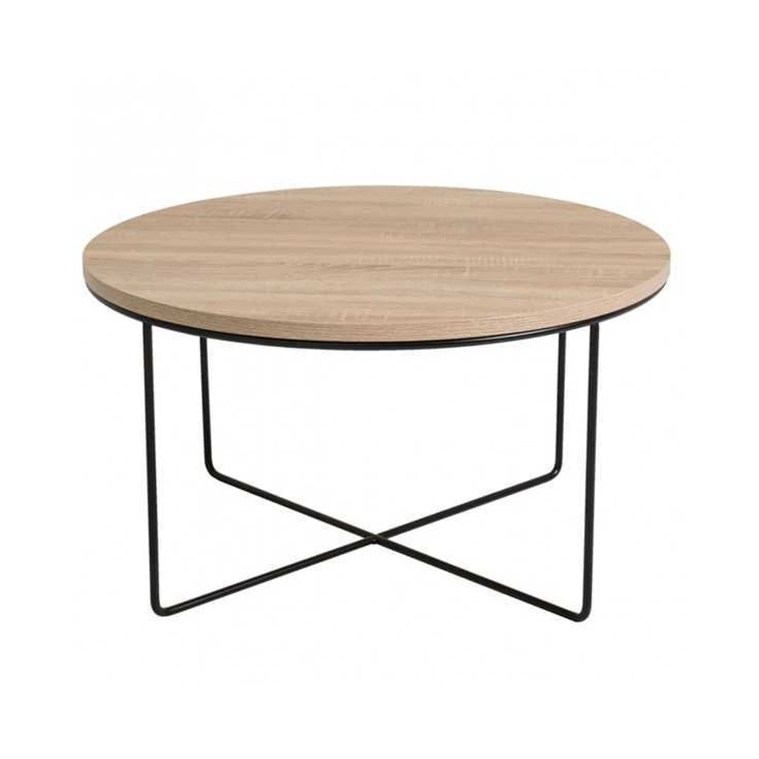 Elegantiškas Sonoma ąžuolo stalas su juodomis kojomis