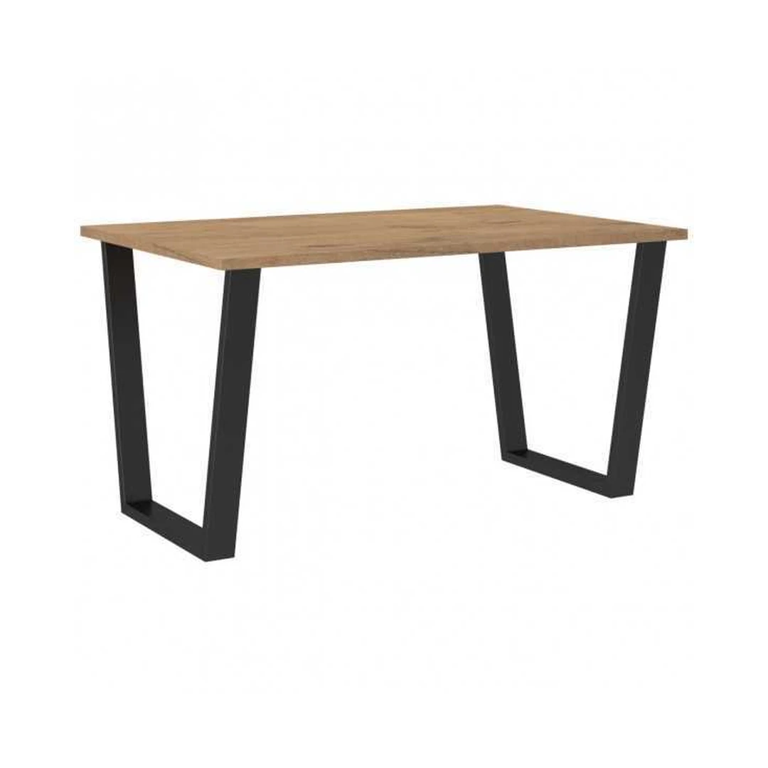 Elegantiškas Lanceloto ąžuolo stalas su juodomis kojomis