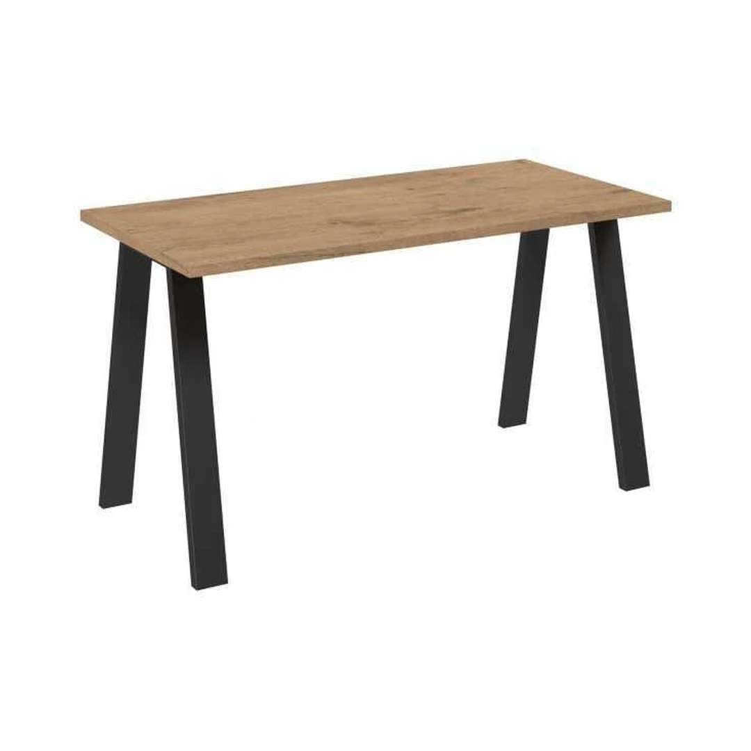 Elegantiškas Lanceloto ąžuolo stalas su juodomis kojomis