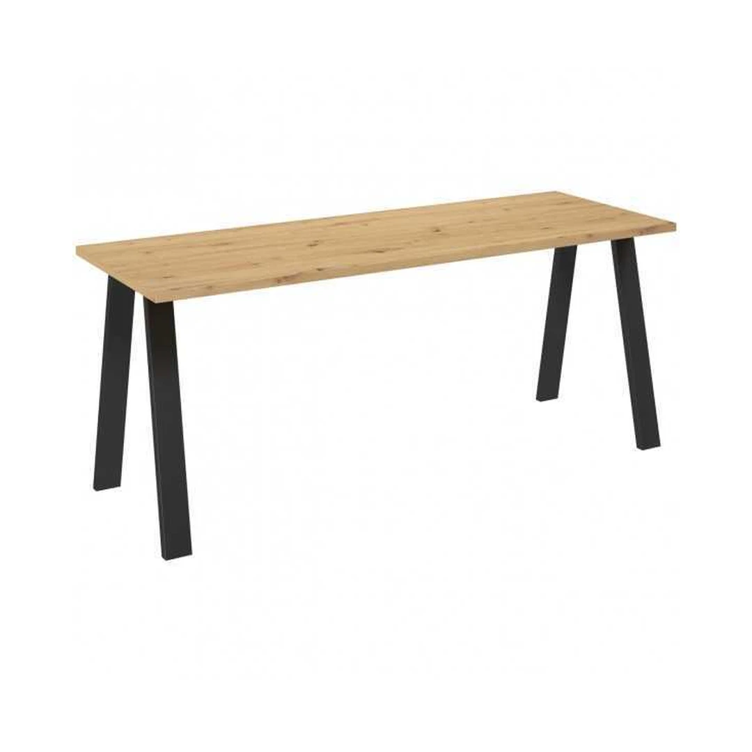 Elegantiškas stalas „Artisan“ ąžuolo spalva su juodomis kojomis