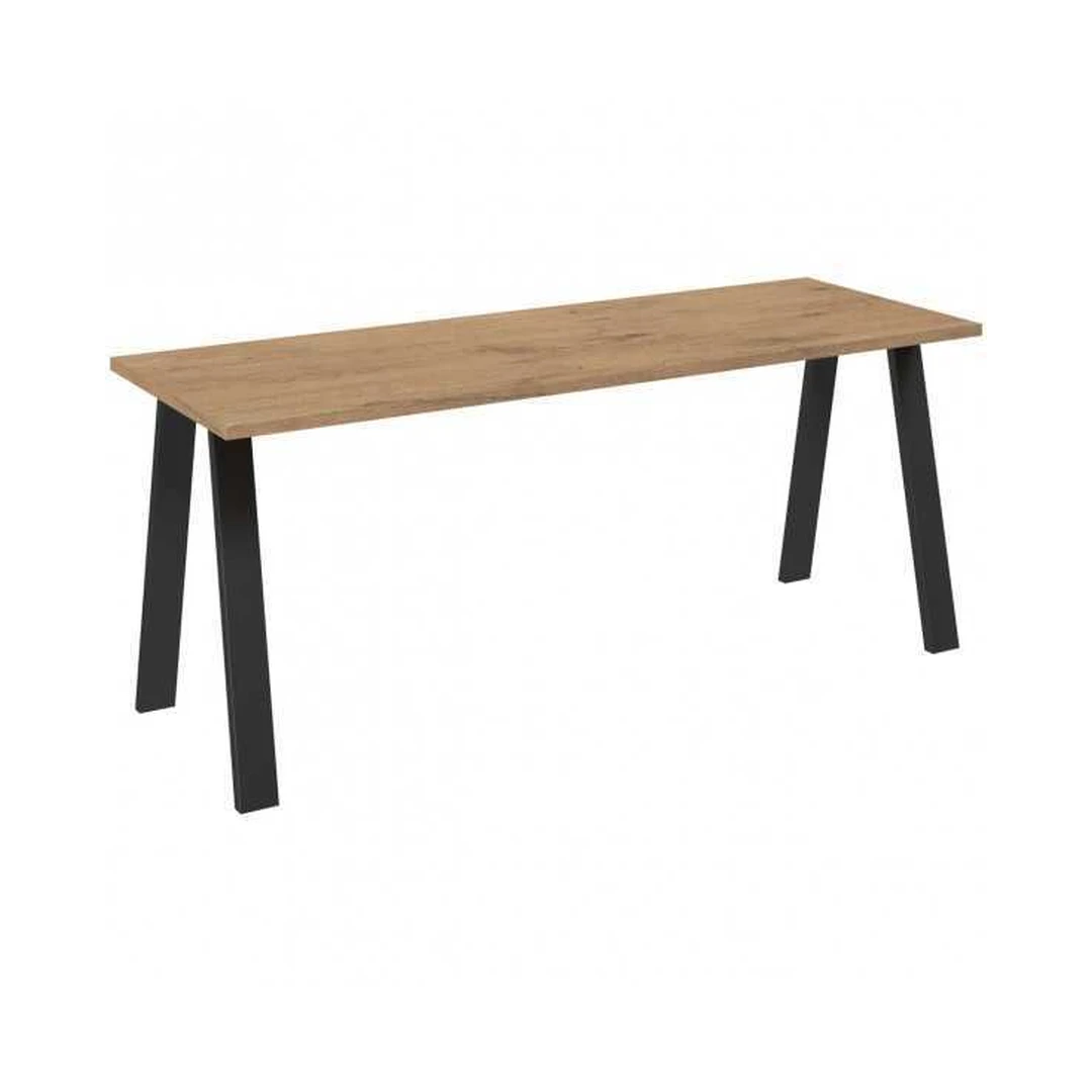 Modernus stalas Lanceloto ąžuolo spalvos su juodomis kojomis