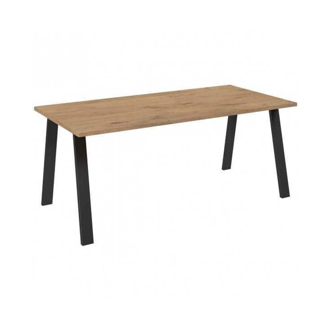 Modernus stalas Lanceloto ąžuolo spalvos su juodomis kojomis