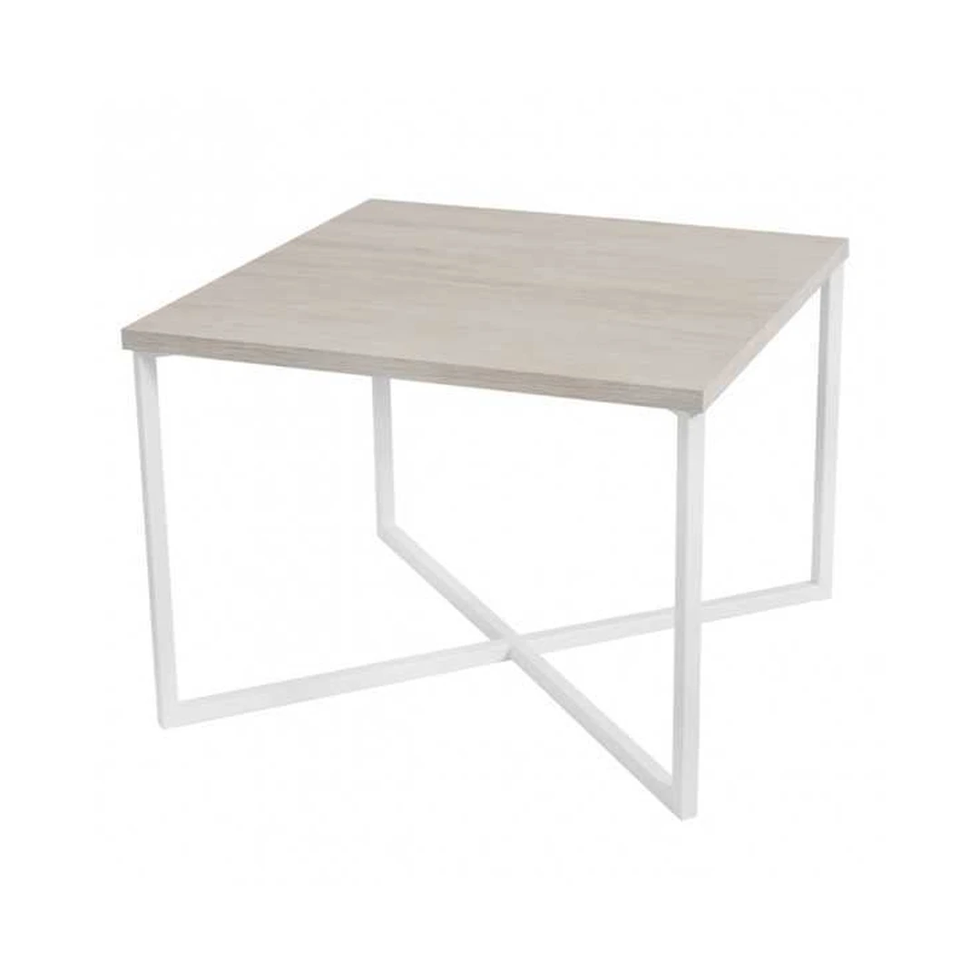 Stalas su baltuoju ąžuolu ir baltomis kojomis