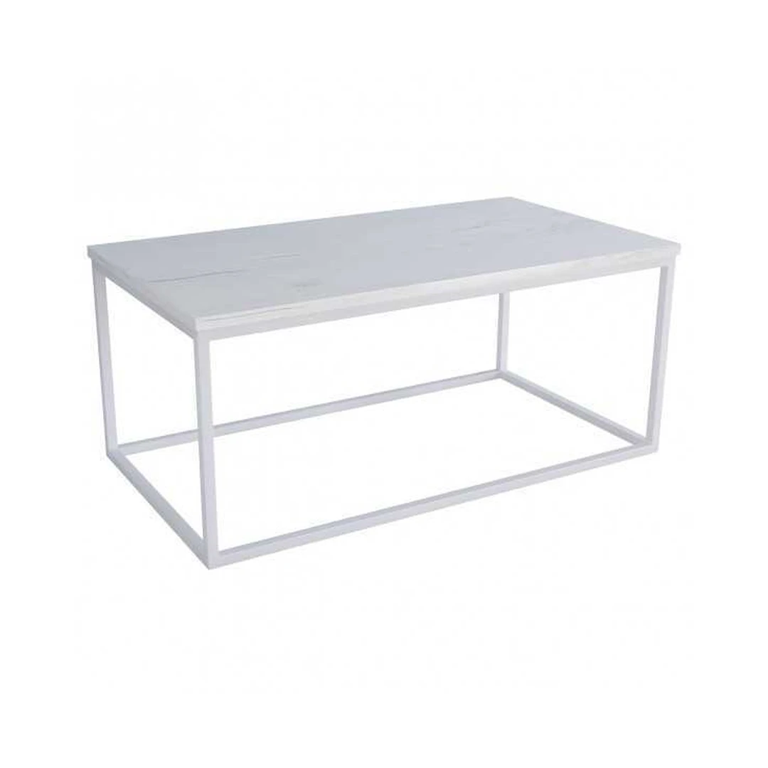 Stylingas ir patvarus stalas su baltuoju ąžuolu ir baltomis kojomis