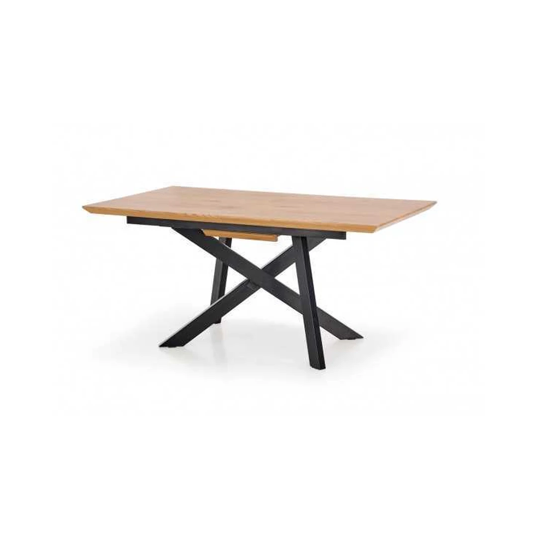 Ergonominė sofos lova auksinio ąžuolo ir juodos spalvos