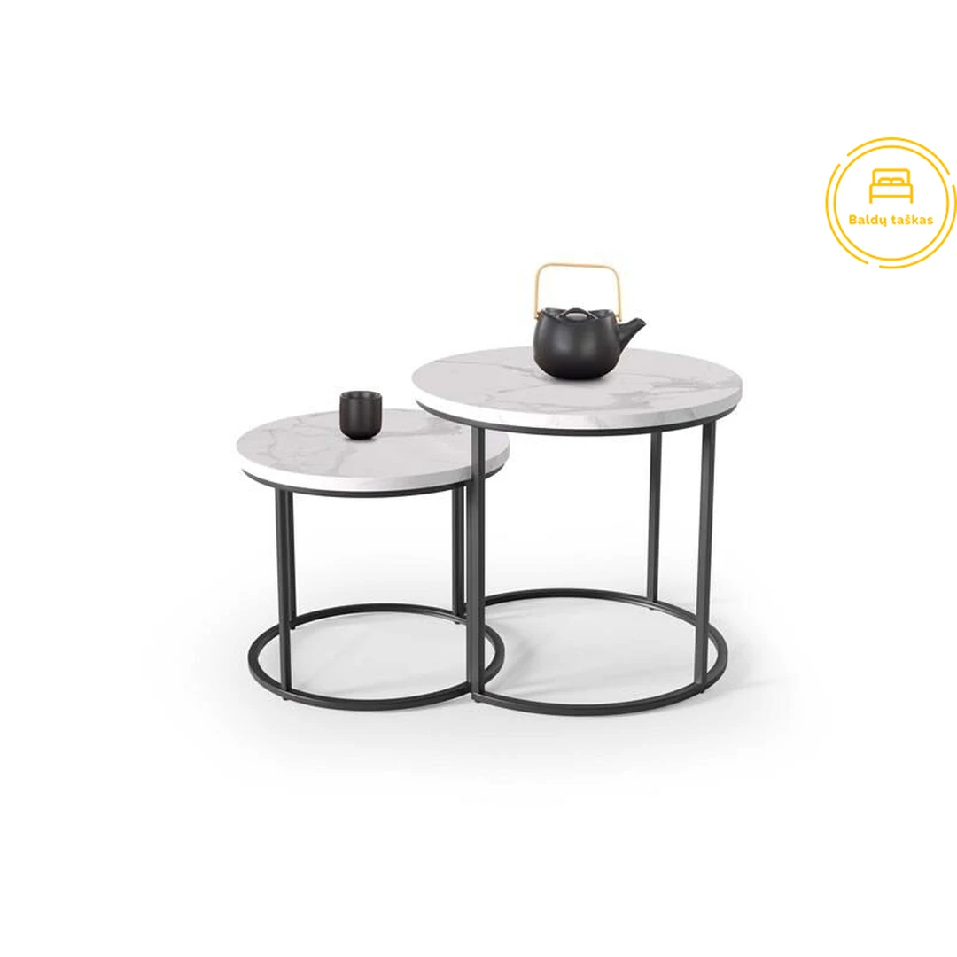 Apskritimo formos staliukų komplektas – idealus mažiems kampeliams