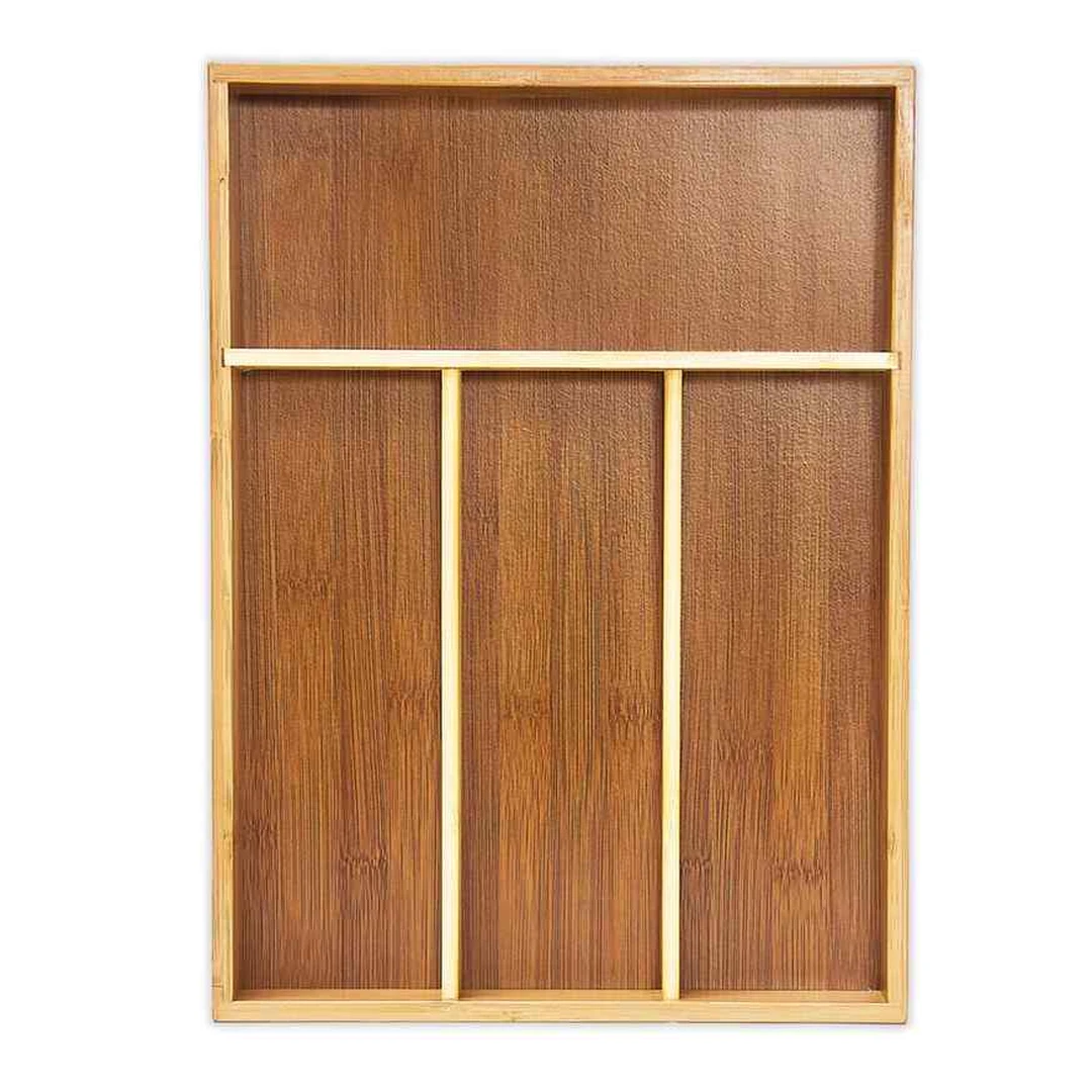 Bambukinis stalo įrankių padėklas 4x25x34cm šviesiai rudos spalvos