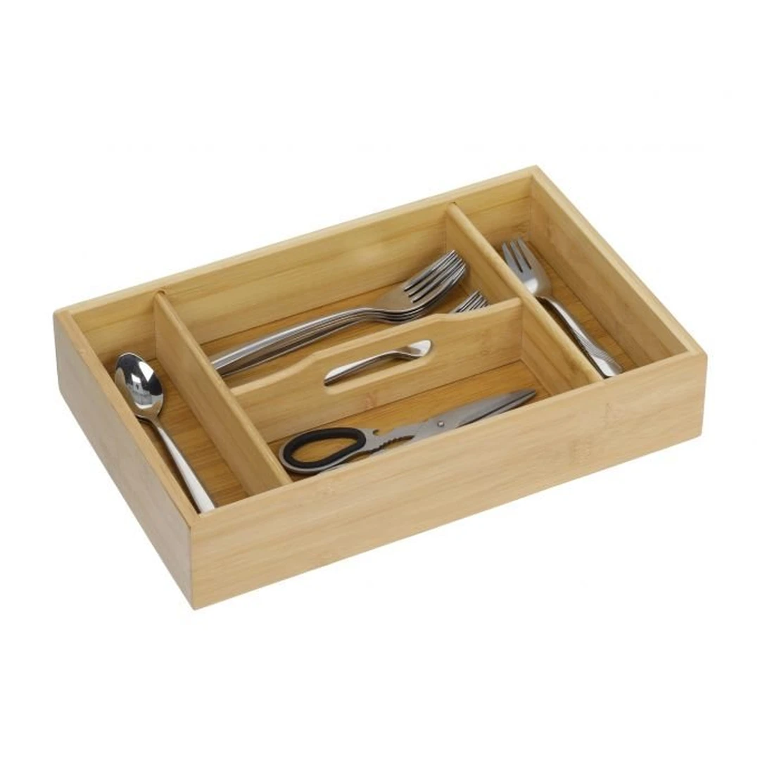 Bambukinis stalo įrankių padėklas 7x23x37cm
