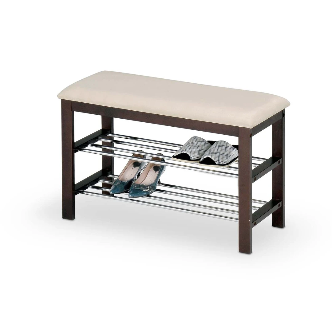 Elegantiška medžio masyvo spinta su chromo detalėmis