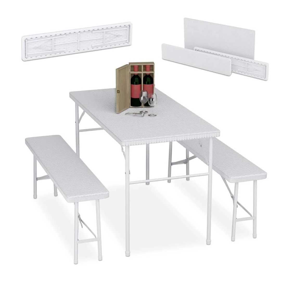 Sulankstomas lauko baldų komplektas, 3 dalių, 120 × 73 × 61 cm - Lauko baldų komplektai