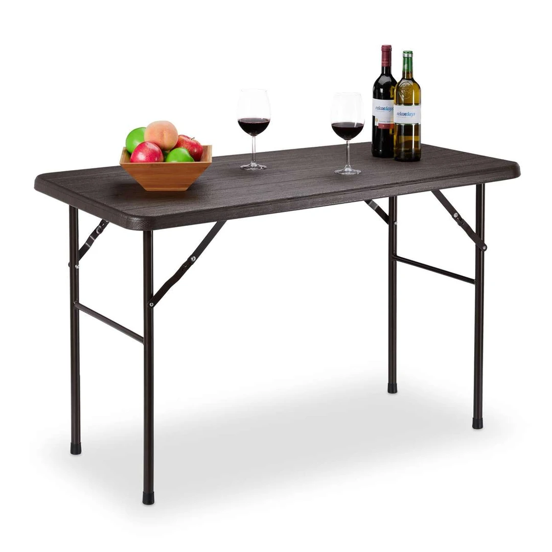 Sulankstomas lauko stalas Relaxdays, Rudas, 120 × 74 × 60 cm - Stalai