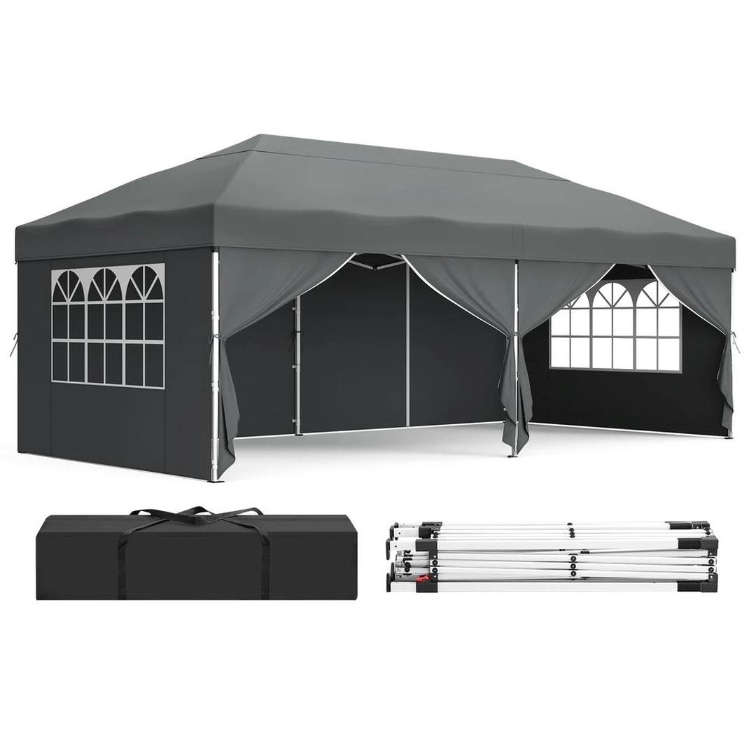 Sulankstomas paviljonas SONGMICS, su transportavimo krepšiu, 600 × 300 × 260 cm - Pavėsinės ir jų priedai