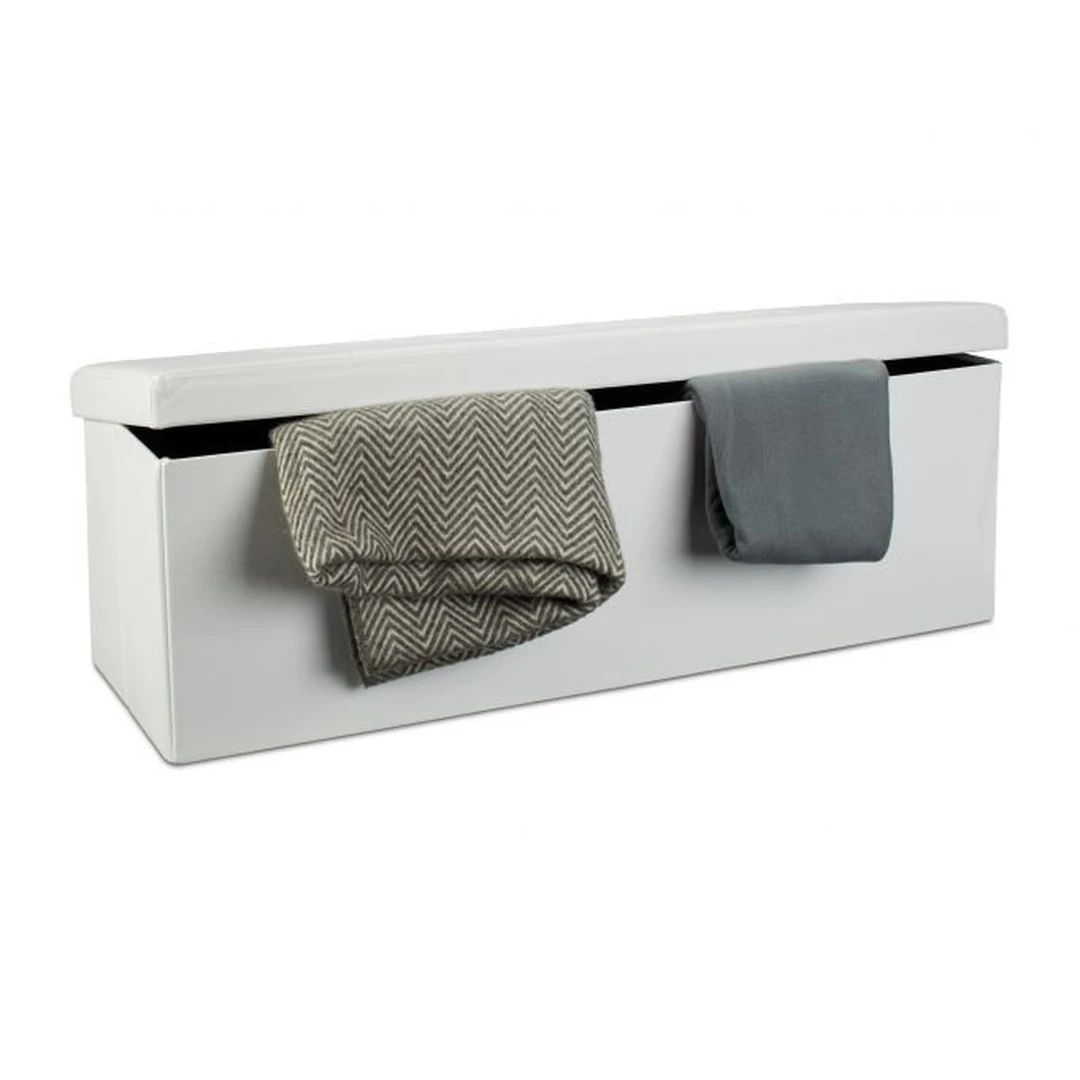 Sulankstomas suoliukas 38x114x38cm., baltos spalvos - Batų dėžės, stovai