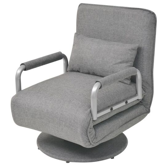 Supamoji kėdė ir sofa-lova, šviesiai pilka, audinys - Foteliai
