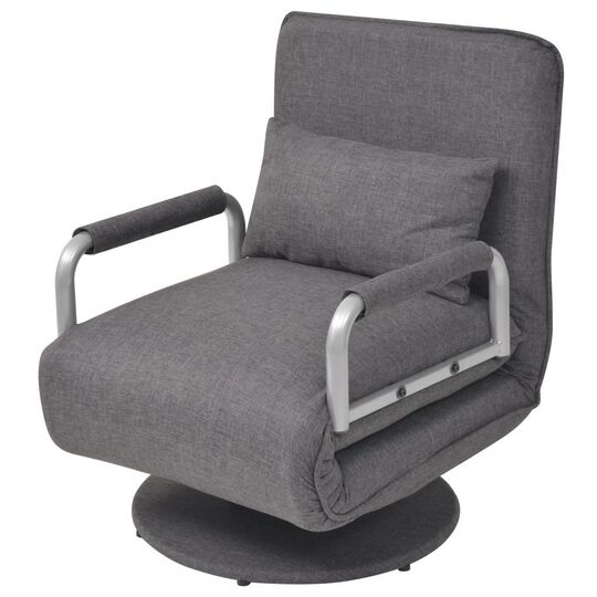 Supamoji kėdė ir sofa-lova, tamsiai pilka, audinys - Foteliai