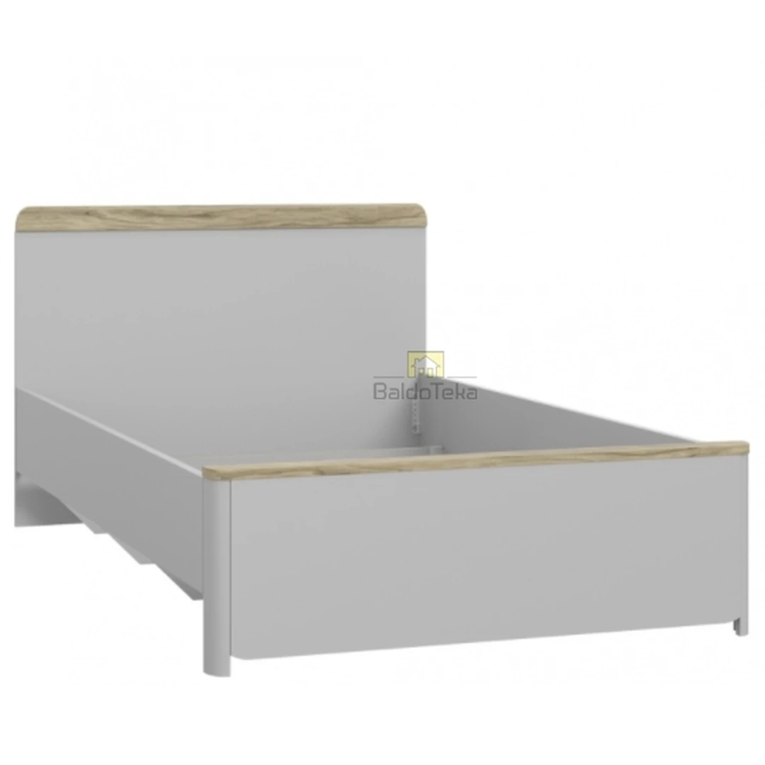 Pilka matinė lova su ąžuolo Catania dekoro