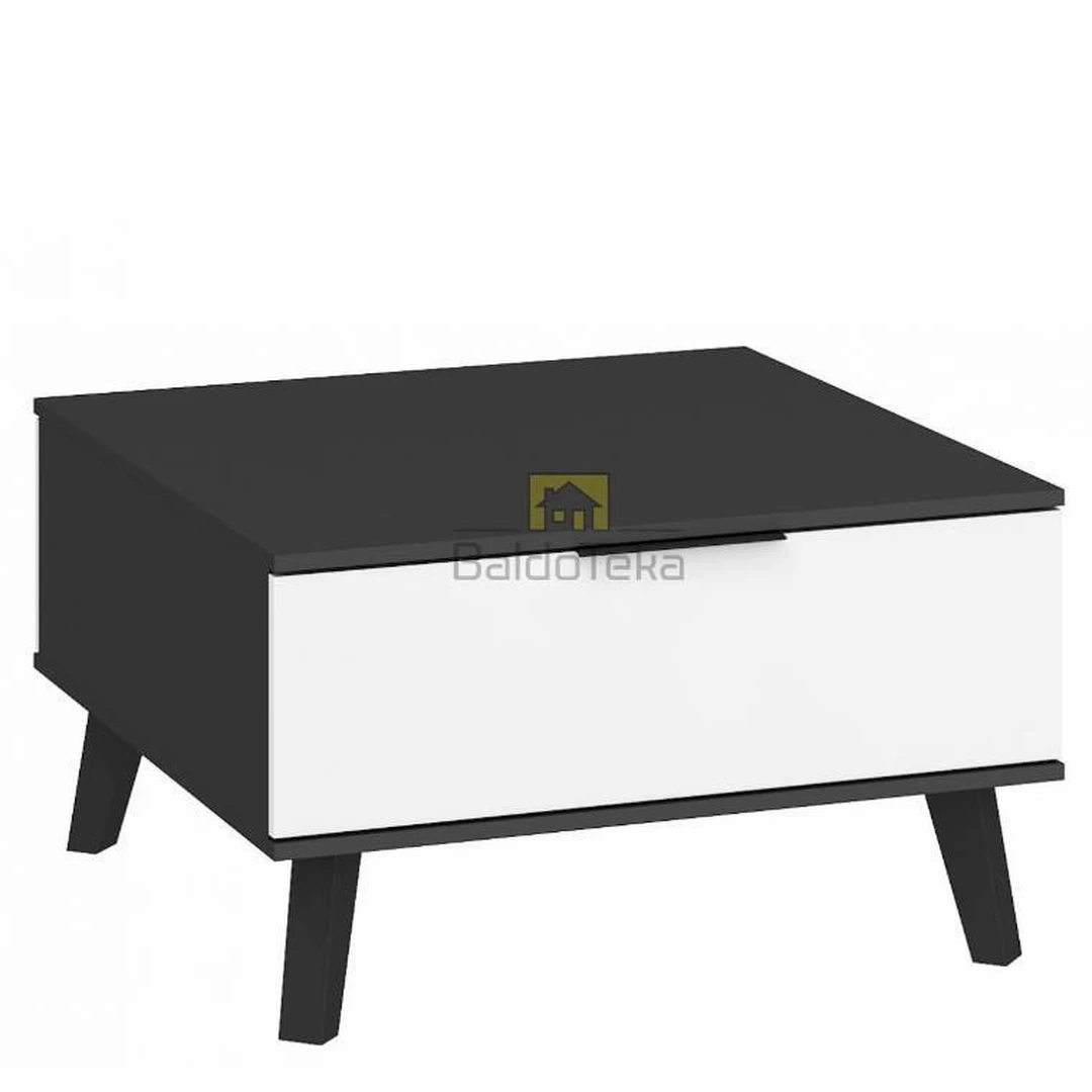 Moderni juoda spinta su medinėmis kojelėmis